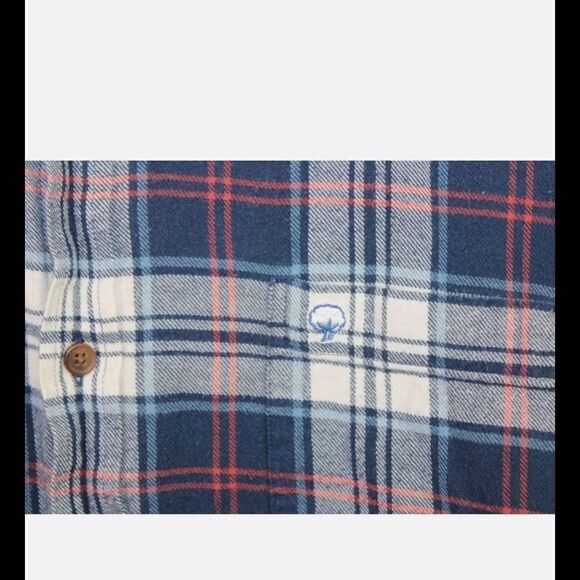 SOUTHERN SHIRT COTTON BLUE RED WHITE FLANNEL LS BUTTON FRONT XL MENS SHIRT - Picture 3 of 6